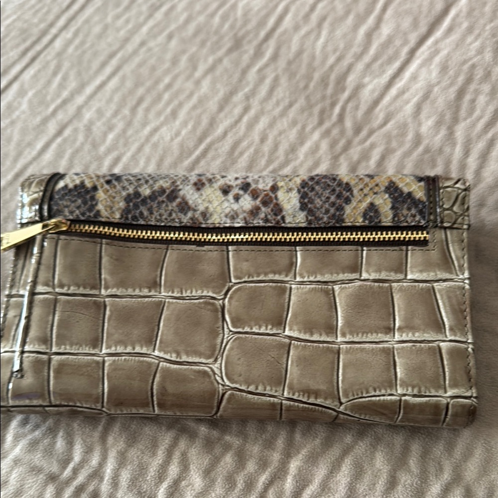 Brahmin Brown Satchel with Exotic Snake Print - Picture 15 of 17